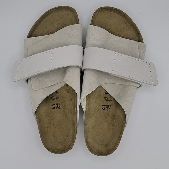 Birkenstock Kyoto Sandal in Antique White Suede Unisex Size 41 - Picture 4 of 13